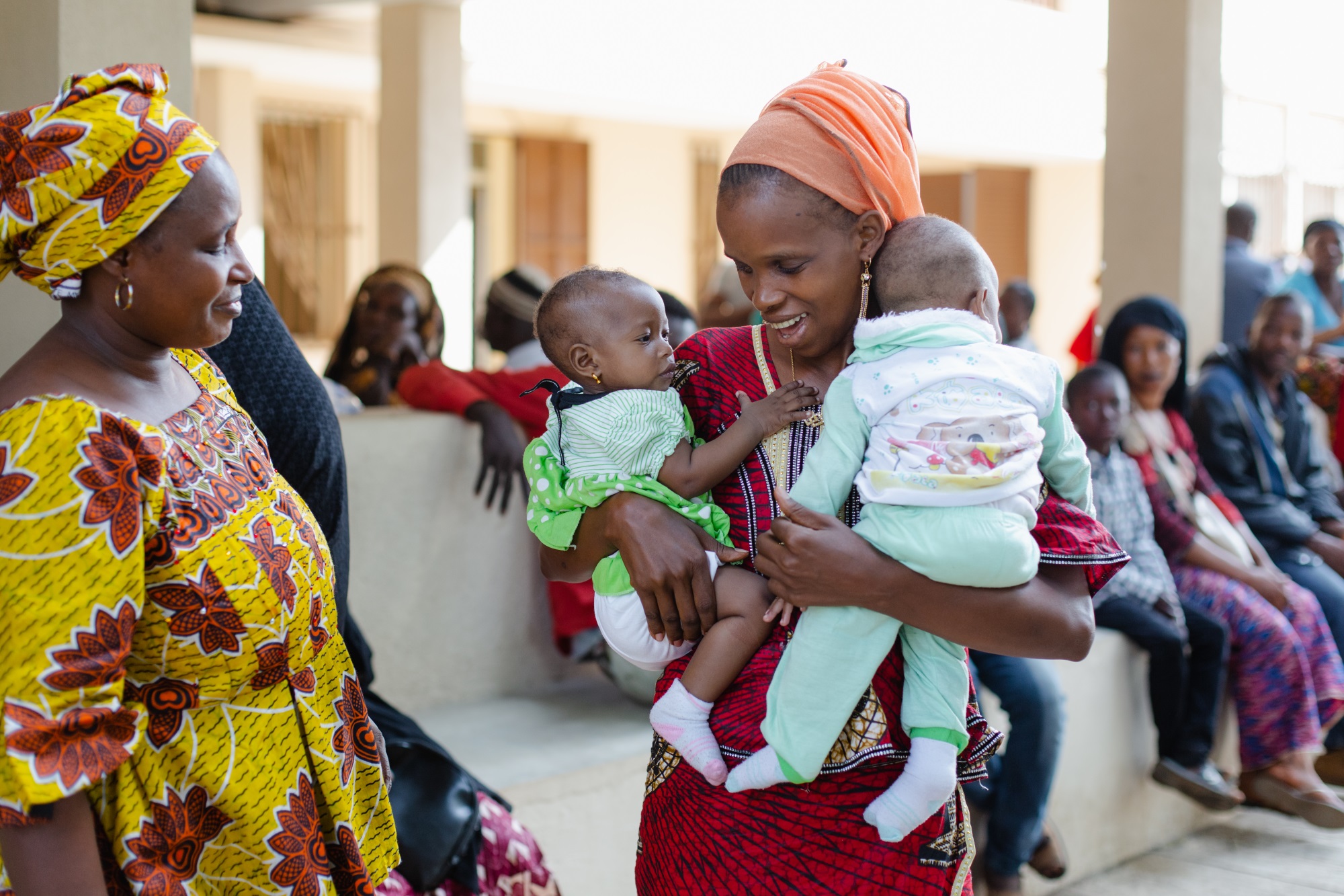 Adama, eye patient, seeing her babies for the first time.